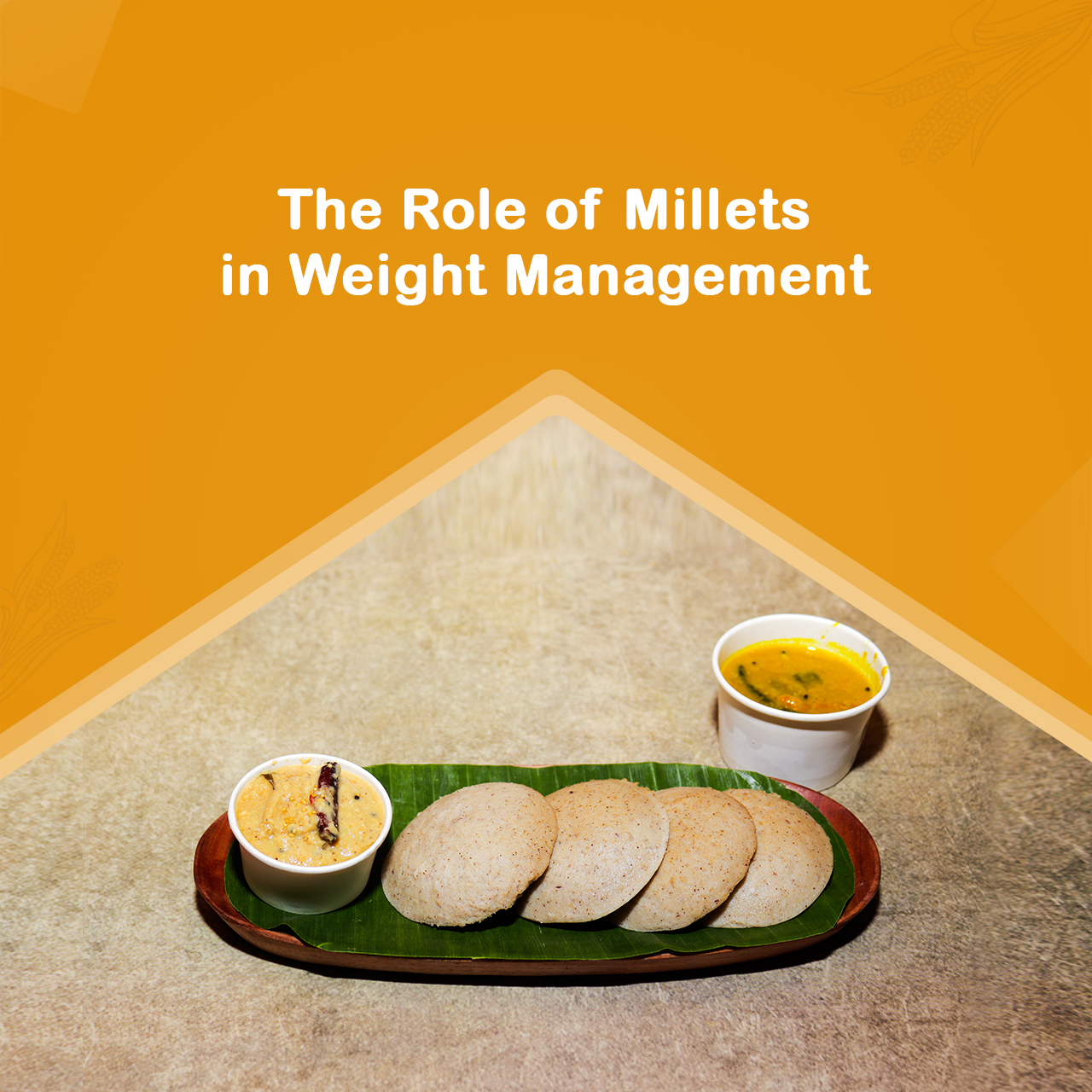 Golden millet cutlet served on a banana leaf with a cup of green chutney, showcasing creative ways to incorporate millets into meals.